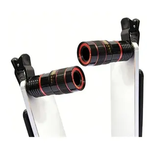 1pc Cellphone Telescope 8 Times High Definition Monocular Telescope Mini Portable Focusing Telescope with Clip Cover Cleaning Cloth for Bird Watching Hunting Camping HIking