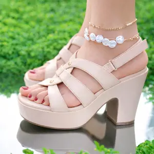 Women’s Platform Chunky High Heel Sandals Ankle Strap Peep Toe Wedge Heels Comfortable Dress Shoes for Wedding Evening Party Summer Fashion TikTok Trend