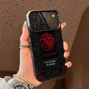 Phone case: Warner bros Licensed Game of Thrones  Targaryen Three-Headed Dragon Phone Case, Suitable for iPhone17/ 16/ 15/ 14/ 13/ 12/ 11/ X/ XS/ XS MAX/ XR/ AIR/ Pro/ Pro Max/ Plus, Halloween and Christmas gifts