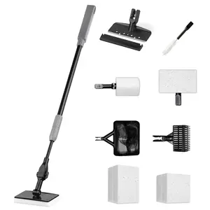 6-in-1 aquarium cleaning tool kit, aquarium fixture set, fish tank net gravel rake, algae scraper, sponge brush, tube brush