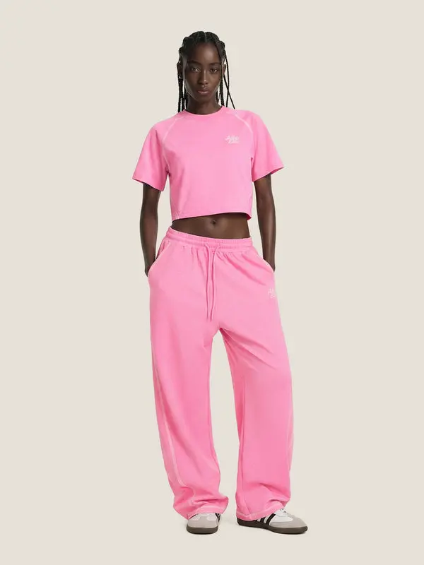 Aelfric Eden Cloud Cropped Sweat Set Cropped Tee & Sweatpants Set Soft Breathable Casual Streetwear Set Baggy Womenswear,summeroutfits,vacationoutfits,bathingsuitwomenset,beachoutfits