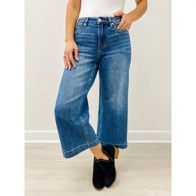 Ladies Jeans Weekday Cropped Jeans Ample Low Rise Loose Wide Leg
