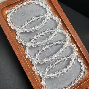 Beautiful faceted clear quartz bracelet