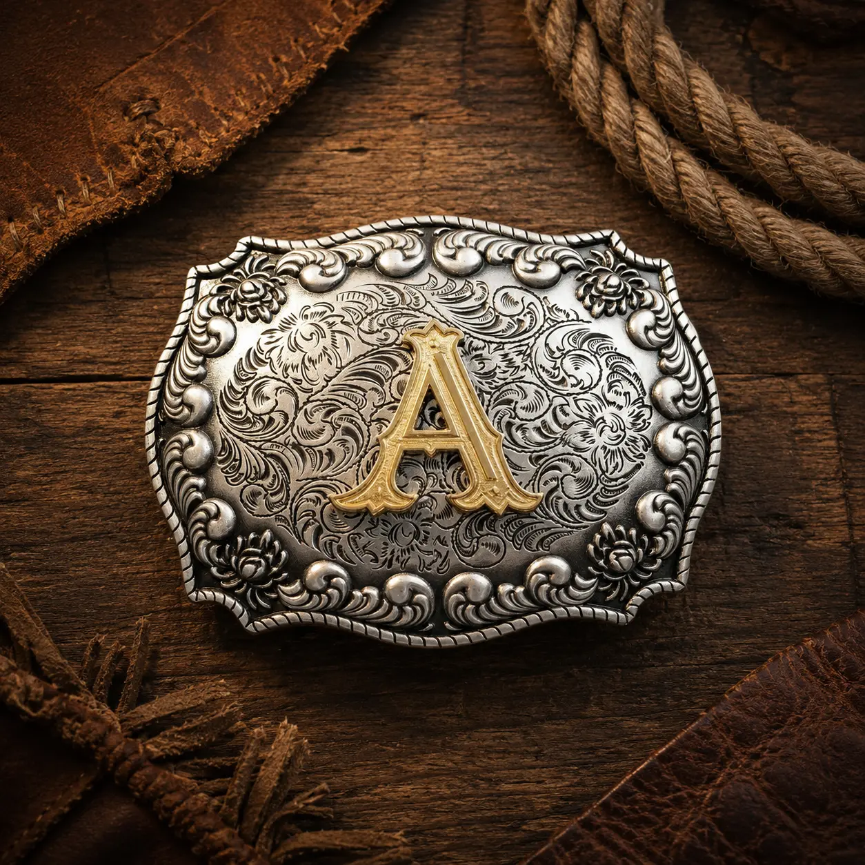 PUTAG Vintage Gold-Plated Initial A-Z Cowboy Buckle - Vintage Solid, Western Inspirational, Heavy Duty Western Jewelry, Elegant Classic Belt Accessory for Men’s Ranch-Style Belts, Personalized Gift