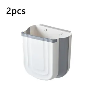 Non-drilled foldable garbage can cabinet door trash bin, wall-mounted kitchen trash can with trendy appearance and high quality.