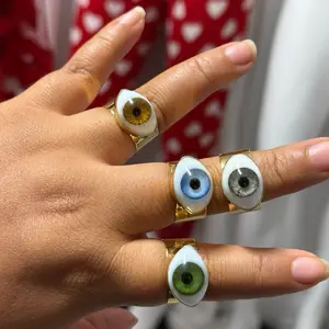 Anillo pequeño con ojo de cristal al jumbo (ajustable)