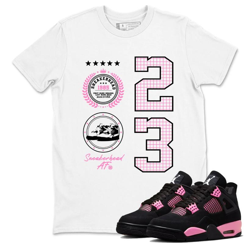 Unisex Shirt to Match Jordan 4 Pink Thunder, Sneaker NO 23 Graphic Tee to Match Sneakers, Jordan 4 Pink Thunder Matching Outfit, Crewneck T-Shirt