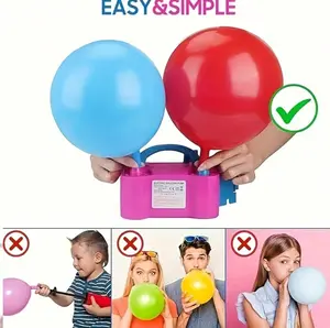 1pc Electric Balloon Air Cushion Pump Tool, Portable Automatic Inflation Machine, Double Hole Inflation Machine, Inflation Machine, Inflation Machine, Inflation Pump, Inflation Machine