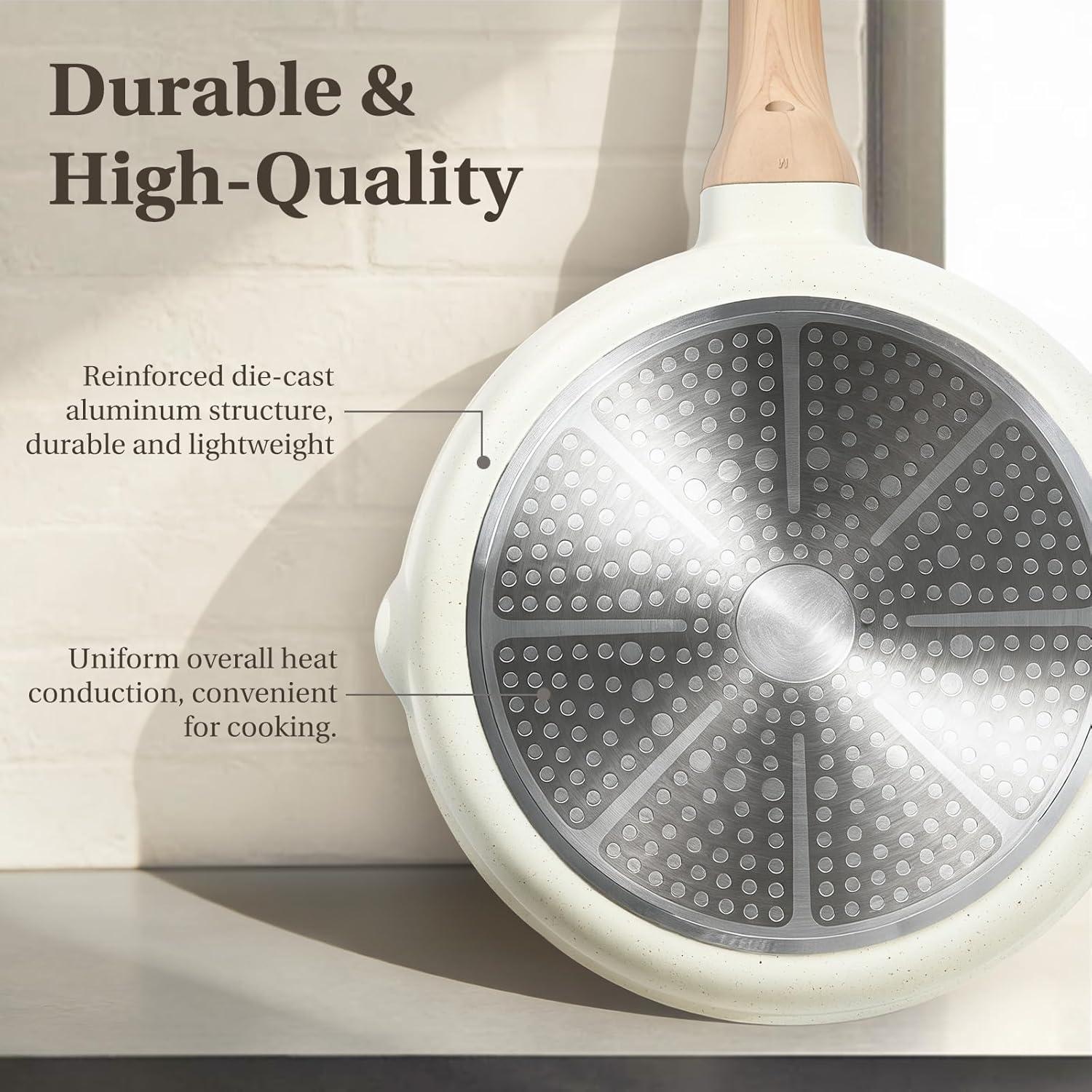PFOA-Free Nonstick Cookware Set 25-Piece, Die-Cast Aluminum Kitchen Pots and Pans Set with Ceramic Coating, Induction Compatible Cookware Set Includes Frying Pans Saucepans Stockpots Steamer & Utensils PFOA-Free Nonstick Cookware Set 25-Piece, Die-Cast Aluminum Kitchen Pots and Pans Set with Ceramic Coating, Induction Compatible Cookware Set Includes Frying Pans Saucepans Stockpots Steamer & Utensils