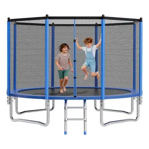 VEVOR Outdoor Trampoline, 12FT Round Recreational Trampoline with Enclosure Net, ASTM Approved, Heavy Duty Trampolines, Max 400 lbs Weight Capacity, Anti-Rust Backyard Trampolines for Kids Adults