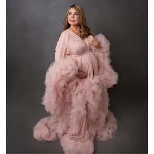 Maternity Dress for Photo Shoot, Tulle Maternity Gown, Baby Shower Photoshoot Dress, Boho Maternity Gown, Wedding Guest Dress, Gift for Her Womenswear Elegant