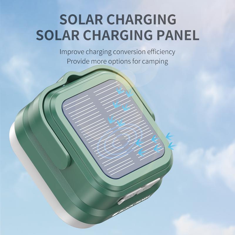 Black Panda-Portable Solar Light Super Convenient Dual Charging! TYPE-C Fast Charge + Solar Panel, High Lumen, Waterproof & Durable, Easy to Carry