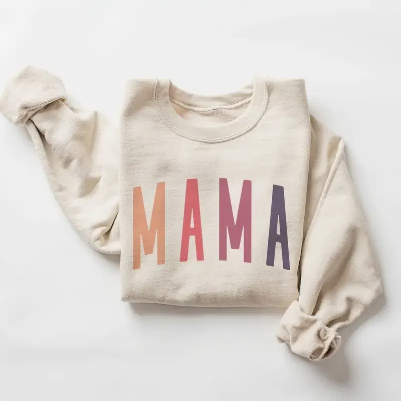 Retro Mama Ombre Sweatshirt, New Mom To Be, Mom Pregnancy Reveal, Gift, Mommy Cotton