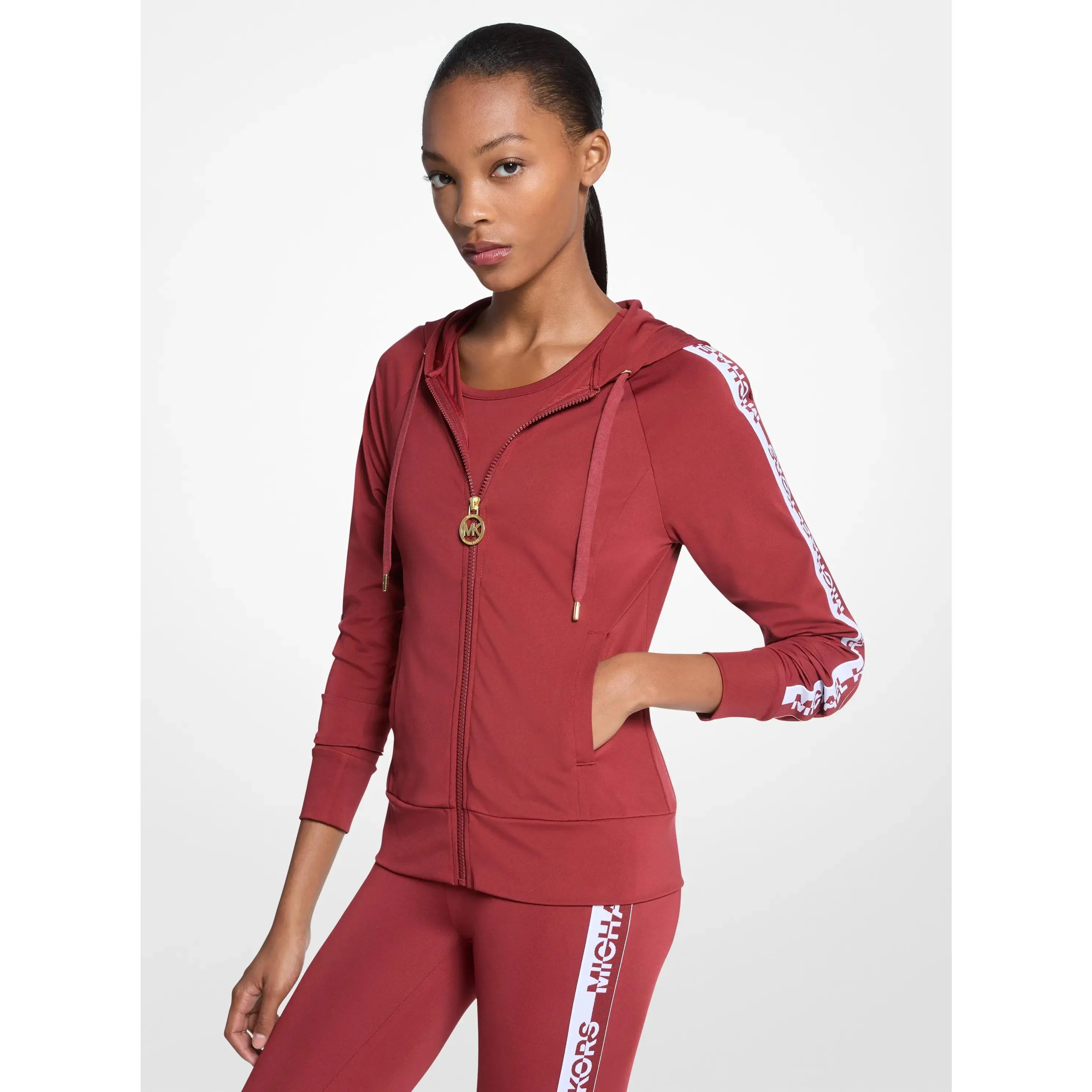 Logo Tape Zip-Up Hoodie