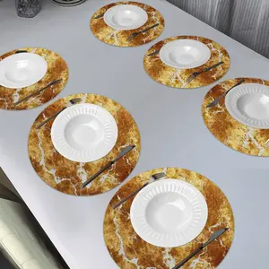 6pcs Marble Texture Placemats, Luxurious Anti-Slip Heat Resistant Mats, High-End Table Decorative Placemats
