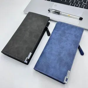 Qianlai New Men's Long Wallet European and American Retro Business Snap Wallet High-Grade Zipper Trendy Hand Strap Coin Purse