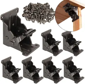 4Pack Folding Table Legs Bracket Foldable Table Bracket Lock Extension Support Bracket Locking Hinges, Foldable Support Bracket Self-Locking Hinges for Table Leg, Bed Leg, Workbench