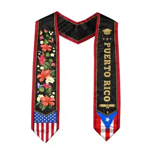 Puerto Rico American Flag Graduation Sash 2026, Class of 2026, Puerto Rican Graduation Stole