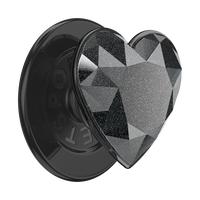 Crystal Heart Black Glitter