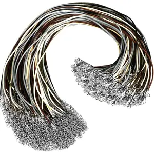 100 Pcs Leather Necklace Cord with Clasps, Rope Necklace String, 5 Colors Necklace Cords for Pendants, 19.7" Premium Necklace Chains for Jewelry Making Supplies, 2mm Waxed Necklace Bracelet Cord