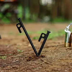 Heavy-duty tent stakes, thickened and lengthened ground spikes, sturdy and unyielding tent stakes that are not prone to bending, suitable for outdoor camping.