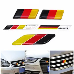 New 2026 For Benz VW Audi Golf German Flag Emblem Badge Emblem Deutsch Bumper Front Grille Decal Decoration Car Sticker Universal car decoration accessoriess
