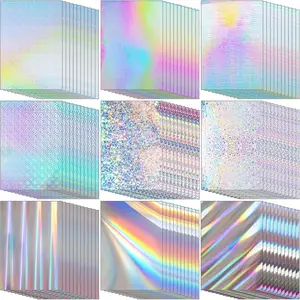 Metallic Holographic 100 Sheets Shiny Glitter Cardstock Paper 8.5 x 11'' Multi Color Foil 250 GSM for Scrapbook, Letter Poster, and Craft Projects