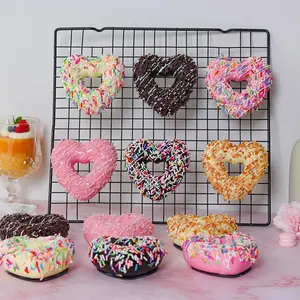 6pcs Heart-Shaped Donut Fridge Magnets PVC Material Decorative Magnet Set for Party Favors & Photo Props Ideal for Christmas, Valentine's Day Gifts, Magnets for Fridge