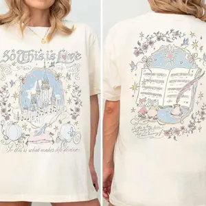 Retro #Cinderellaaa Shirt So This Is Love Princess Tee Trip Shirt Artwork Graphic Top Princess Gift [Tshirt - Sweatshirt], Adult - Youth - Toddler Magic Kingdom Matching Trip
