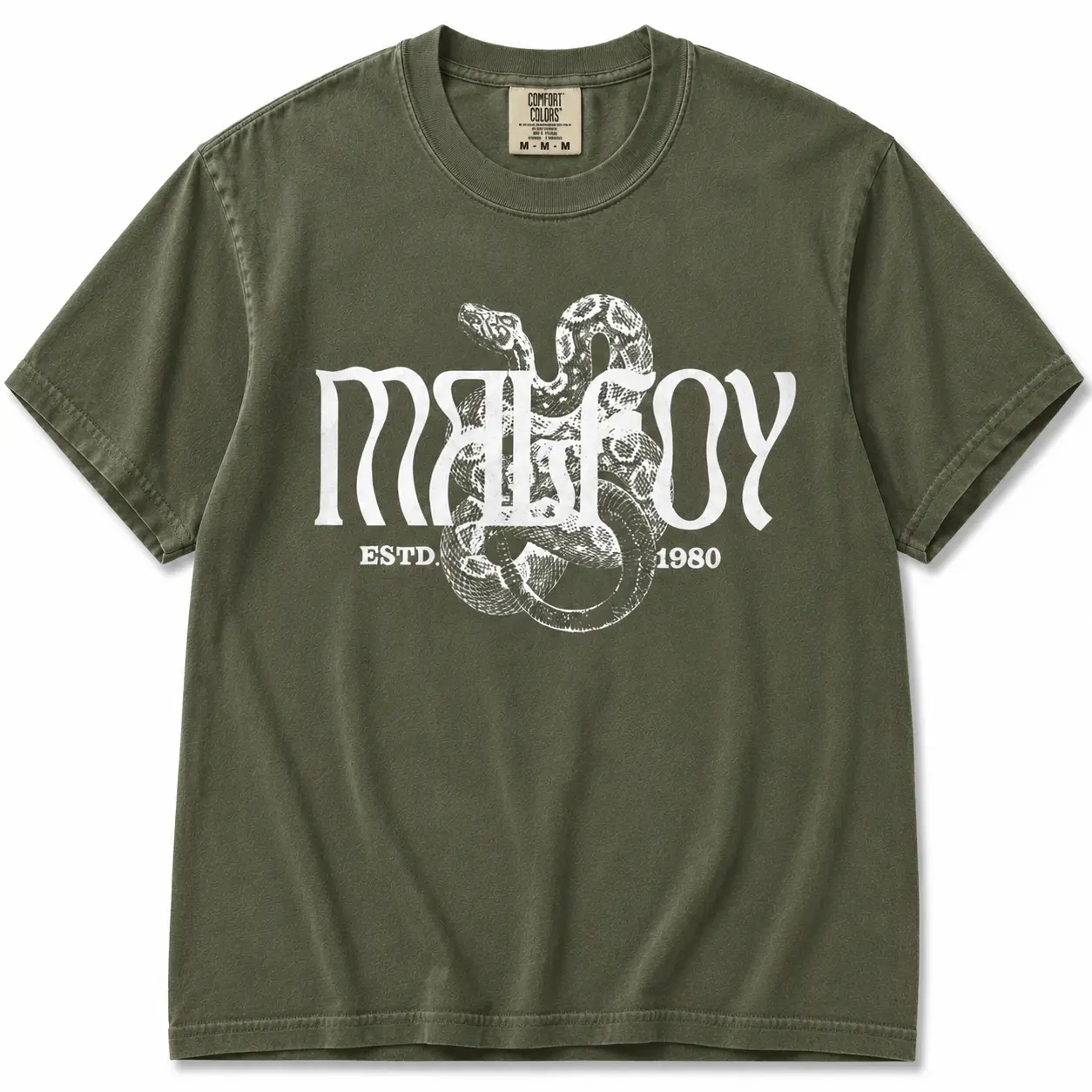 Women's Malfoy Comfort Colors Short-Sleeve Cotton Fabric Casual T-Shirt - Dark Arts Death Eater Dracotok Top for Pottery Barn Universal Vacation Potter Fans