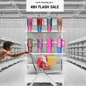 【Shipped from USA】Bluepink 40oz Stainless Steel Tumbler ｜leak proof ｜Large Capacity Travel Mug｜tumbler with straw｜teen gril gifts｜travel accessories｜Car Cup｜keeps cold for 24 hours｜Hot & Cold Insulated Bottle Portable  Fathersdaygift Beverage