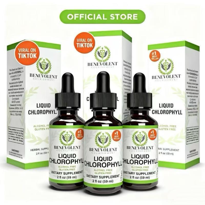 3x Liquid Chlorophyll Drops (4 Month Supply) Healthcare Supplement - Natural Deodorant and Detox - Gut Support Healthcare Liver