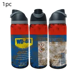 1pc 17oz/17.5oz/20oz/22oz/26oz/30oz/30.5oz/32oz/33oz/40oz Stainless Steel Double Wall Insulated Water Bottle, Wd40 Design, Perfect for Camping & Outdoor Activities, Ideal Gift for Holidays, Stainless Tumbler, Thermo Tumbler