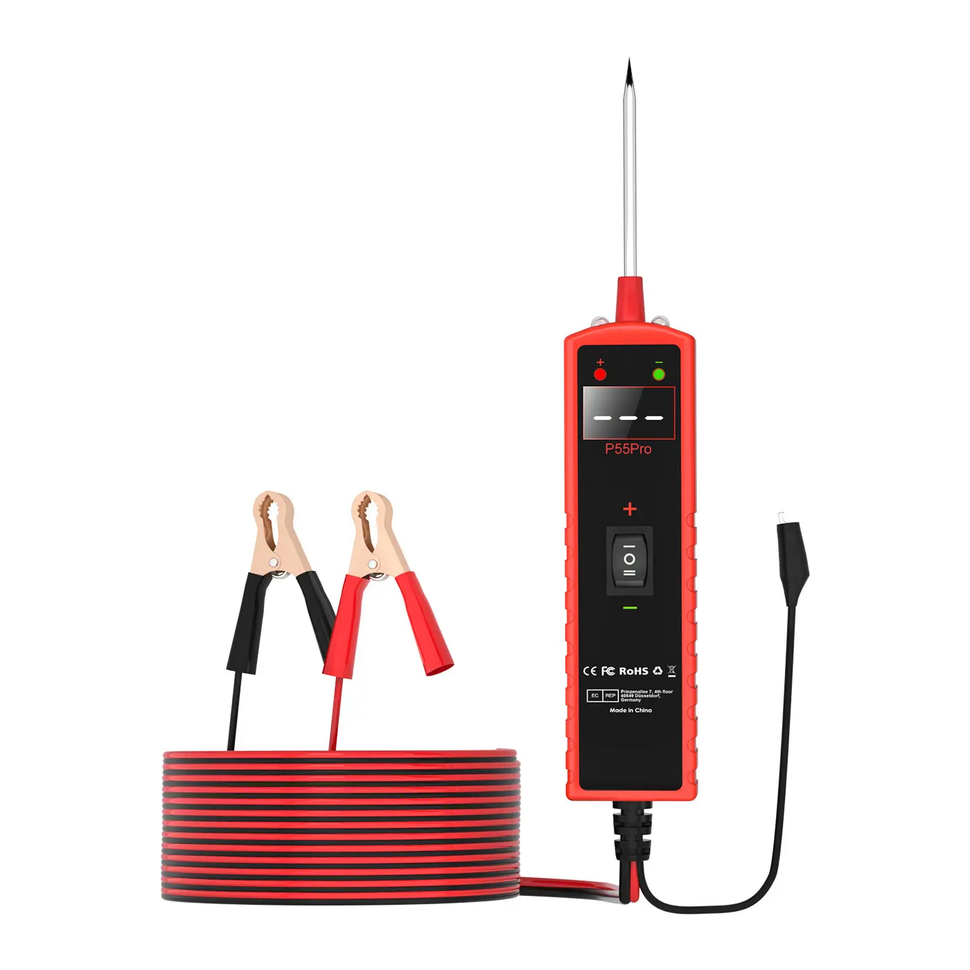 12V/24V Automotive Intelligent Circuit Tester Handheld Tool with Screen, 5.31x1.38x0.79 Inches, Rugged Casing, Integrated Battery & Charging System Test, Signal Generation, Data Logging, Graph Display for Advanced Technicians