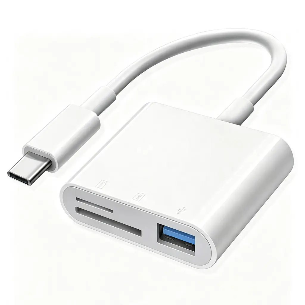 3 in 1 USB-C SD Card Reader – Adapter for SD/MicroSD Cards, Compatible with iPhone 15/16/17 Series, iPad Pro/Air/Mini, MacBook Pro/Air, iMac, Mac, Galaxy & Type-C Phones/Tablets/Laptops tiktokshopbacktoschool,back to school,back to school haul