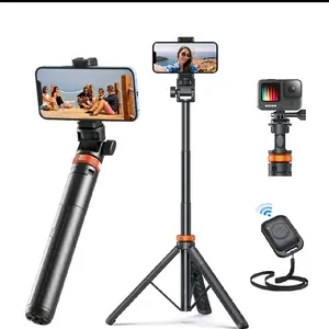 61" Phone Tripod for iPhone/Android & Selfie Stick with Remote, Upgraded Stand, Compatible with iPhone 16/15/14/13, Travel-Friendly & Stable