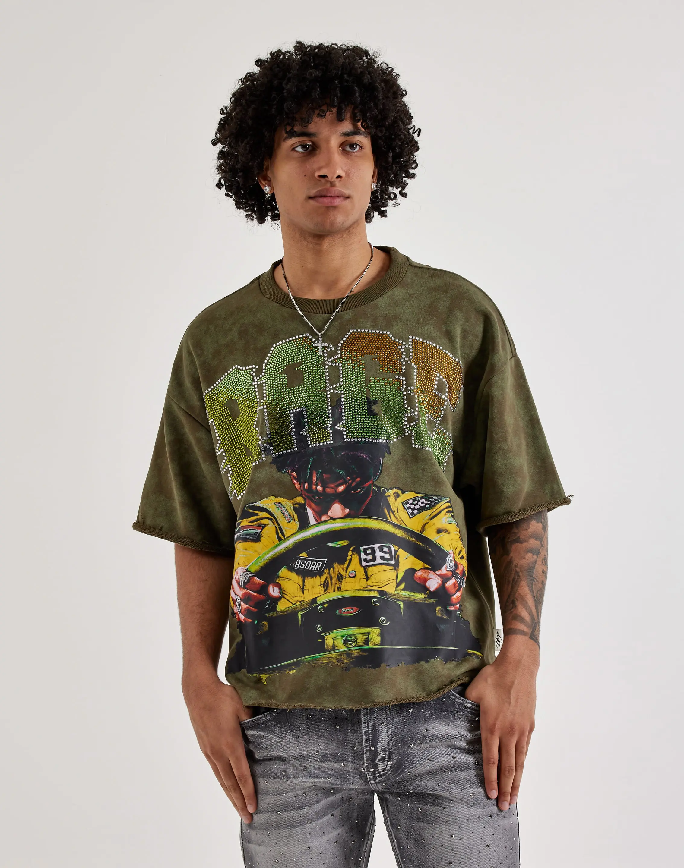 Mens BKYS Rage Terry Cropped Tee