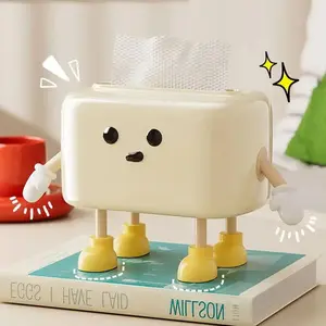 1Pc Cute Cartoon Anthropomorphic Desktop Tissue Box - Stylish Decorative Tissue Holder for Living Room/Desk Home Users Household Tissue Container