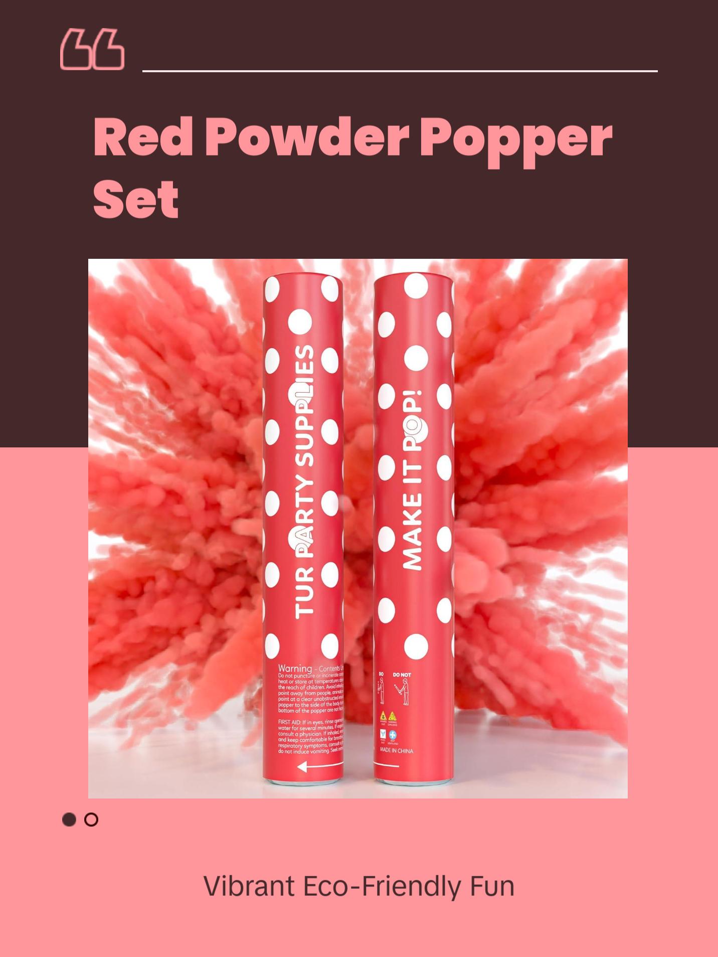 2 Pack Red Powder Cannon Poppers (12 Inch)