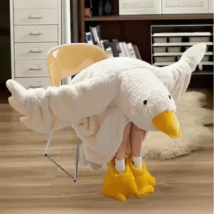 Thicken Hooded Robe Big Goose Nightgown Funny Goose Couple Cute Cartoon Sleepwear Cosplay Duck Home Clothes