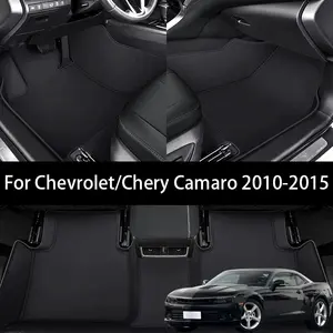 Custom Fit PU Leather Car Floor Mat For Chevrolet/Chery Camaro 2010-2015 Slip-resistant and wear-resistant Pet friendly, easy to clean Luxury Auto Interior Accessories Floor Mats For Car Automotive Floor Mats Car Accessory