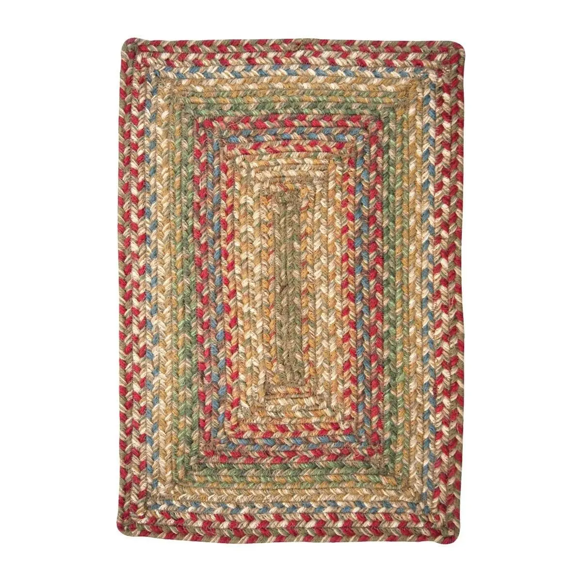 Homespice Decor 565143 10 x 10 in. Azalea Jute Braided Rugs, Red