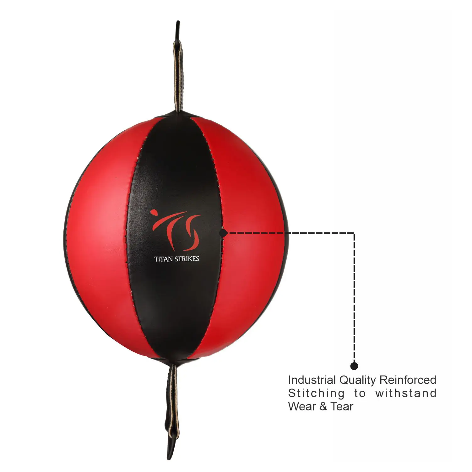 Titan Strikes Double End Boxing Speed Bag with Ropes & Anchors High-Quality Synthetic Leather Industrial Reinforced Stitching for Reflex & Accuracy Training