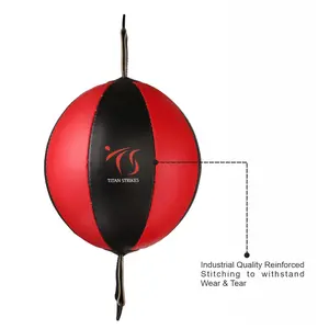 Titan Strikes Double End Boxing Speed Bag with Ropes & Anchors High-Quality Synthetic Leather Industrial Reinforced Stitching for Reflex & Accuracy Training