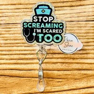 Stop Screaming Badge Reel