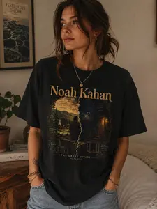 [SALE UP TO 50%] Noah Kahan The Great Divide Graphic T-shirt, Indie Folk Vintage Washed Tee, Lyric Inspired Music Shirt, Retro Concert Streetwear Outfit Idea, Soft Cotton Casual Wear, Unisex Oversized Gift For Fans