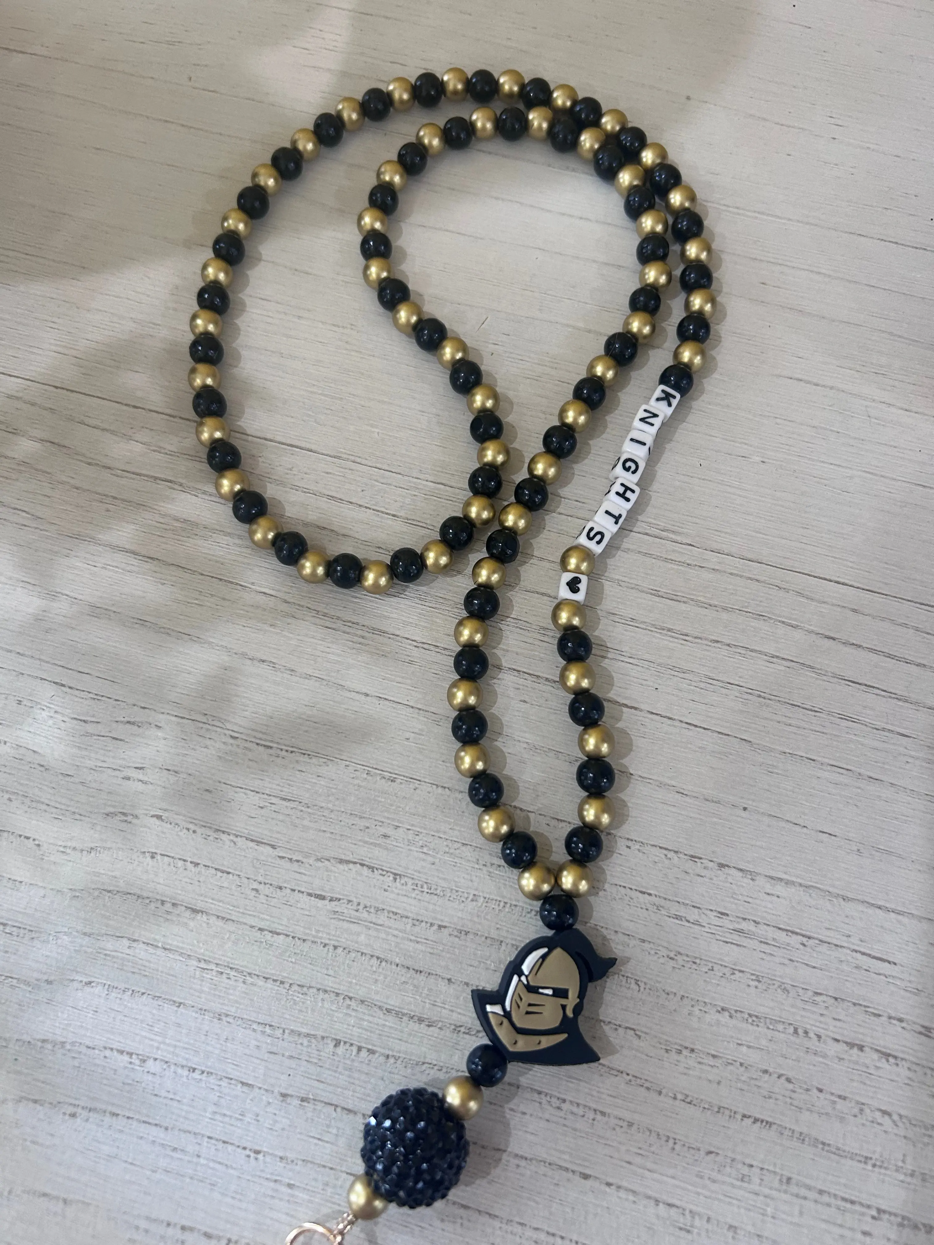 Knights Custom Beaded Lanyard