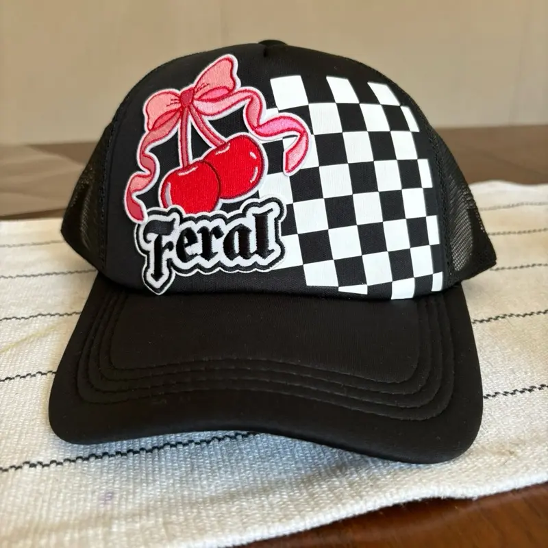 Checkered woman’s hat