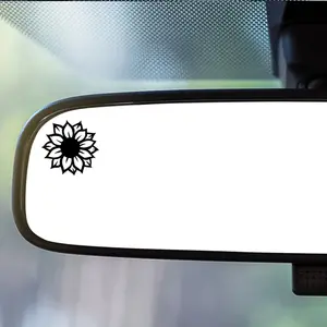 2PCS Small Sunflower Car Mirror Decals - Self-adhesive Vinyl, Cartoon Style, Glossy Finish, Indoor/Outdoor Use, Perfect for Rearview Mirrors, Car Mirror Decals, Universal Car Sticker, Decal For Cars