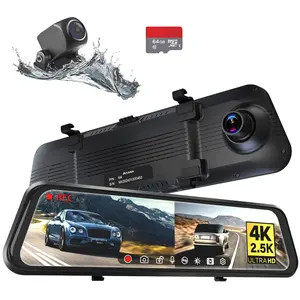 Acumen M4 Mirror Dash Camera (2ch: 4K+2.5K, 3ch/4ch: 1080p) - WiFi Direct, App controlled, Heat/Shockproof, WDR, GPS, Parking mode, Blind Spot Reduction.